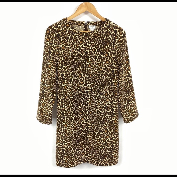 J Crew Crepe Shift Dress Leopard Print - Picture 5 of 6